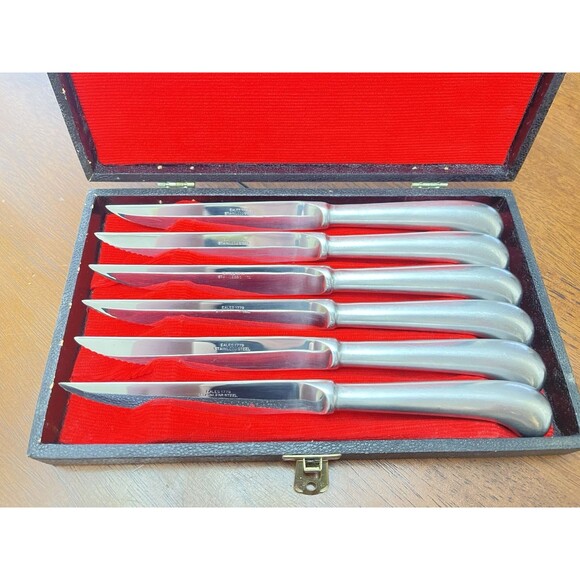 Vintage Eales 1779 Steak Knife Set Of 6 Stainless Steel Japan in Original Box - Picture 2 of 12